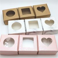 【CW】 50PCS 6.5x6.5x3cm kraft fashion printing quot;Handmade with love quot;boxes Paper Jewelry Boxes display case acceptlogo