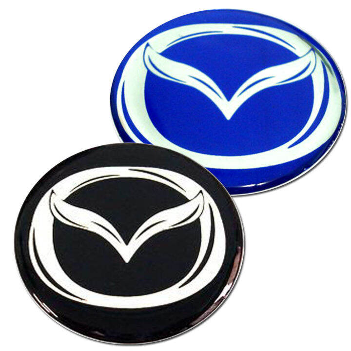 สติ๊กเกอร์ติดดุมล้อ-สติ๊กเกอร์เรซินโลโก้-ล้อแม็ก-mazda-มาสด้า-ขนาด-45mm-1-ชุดมี-4-ชิ้น