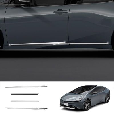 【DT】For Toyota Prius 60 Series 2023 2024 ABS Chrome Side Door Body Molding Line Cover Anti-scratch Protector Side Strips Trim  hot