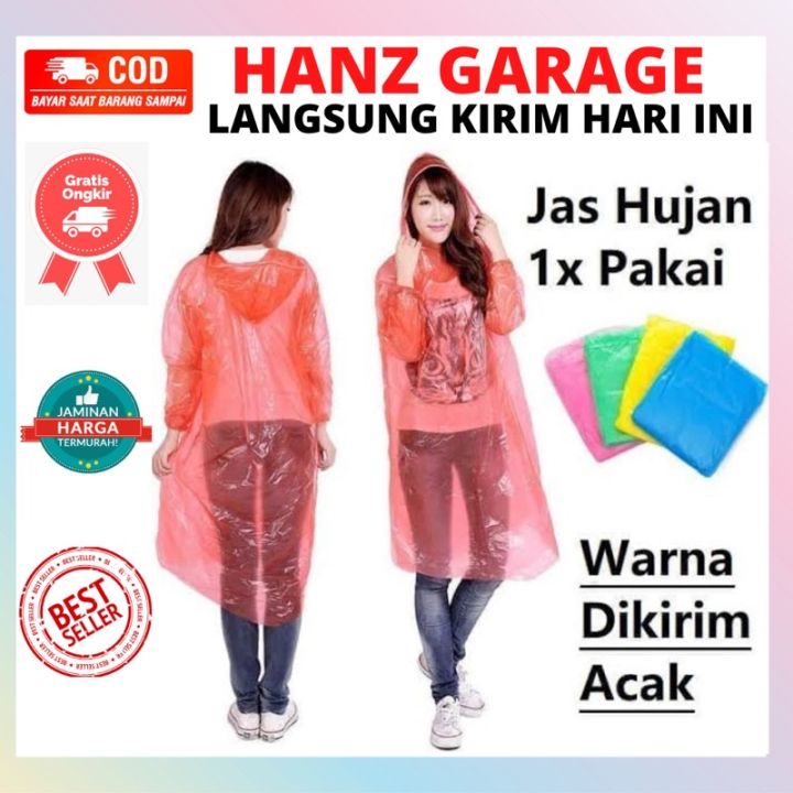 Mantel Jas Hujan Plastik Kresek Warna Raincoat Rain Coat Disposable