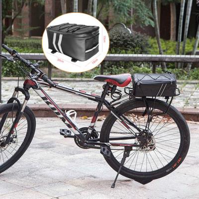 Motorcycles Bicycle Rack Rear Carrier Bag Commuter 9L Large Capacity Storage Luggage Pouch Pannier with Rain Cover Waterproof