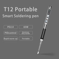 PTS100 T12 PD2.0 65W Mini Electric Soldering Iron Adjustable Temperature Portable Solder Welding Station DC5~20V OLED Screen