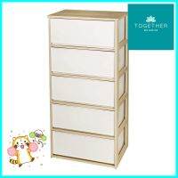 ตู้ลิ้นชัก 5 ชั้น DKW 54.7x37.7x114.5 ซม. สีครีม/น้ำตาล5 DRAWER DKW 54.7X37.7X114.5CM IVORY/BROWN **สอบถามเพิ่มเติมได้จ้า**