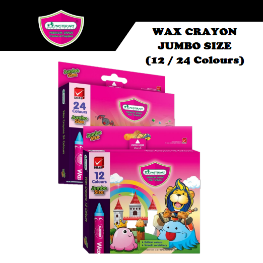 MasterArt Wax Colour Crayon Jumbo (12 / 24 Colours) Warna Krayon Jumbo
