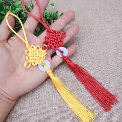 【cw】 Fabric Chinese Knot Ornament Tassels Car Door Festivals Handing Decoration ！