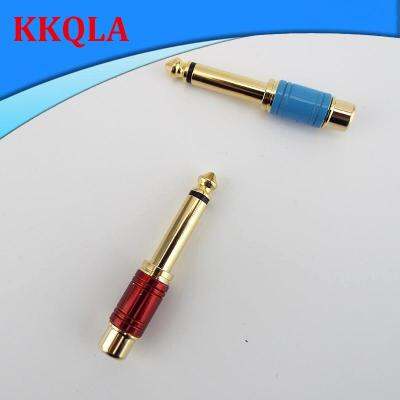 QKKQLA Mixer Connector Gold Plated 6.5mm Jack Male Mono Plug to RCA Female Converter Audio Adapter 6.35mm Socket Sound