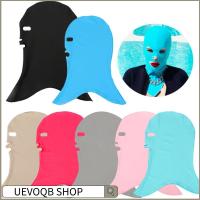 UEVOQB SHOP ความยืดหยุ่นสูง หมวกว่ายน้ำหมวก ครีมกันแดดป้องกันแสงแดด กันน้ำกันน้ำได้ ป้องกันแสงแดด ทนทานต่อการใช้งาน น้ำหนักเบามาก facekini ว่ายน้ำเล่นเซิร์ฟดำน้ำ