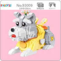 Moyu 93009 Animal World Schnauzer Dog Rabbit Clothing Pet Doll Model Mini Diamond Blocks Bricks Building Toy for Children no Box