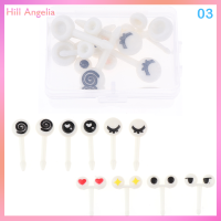 Hill Angelia ไม้จิ้มผลไม้รูปการ์ตูนของเด็ก8กล่อง10ชิ้น,ส้อมจิ้มผลไม้รูปสัตว์พลาสติกกล่องใสเบนโตะส้อมอาหารกลางวันของหวาน