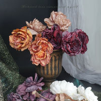 【cw】70cm dia 10cm 3Headsnch simulated dried peonies dried flowers artifical flowers home decore office decor ！