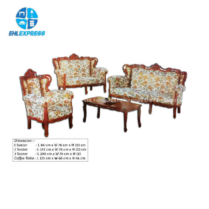 EHL EXPRESS [HOT SALE!!!] JATI / TEAK WOOD WT42 Romatu sledang 1+2+3 seater FREE 1 coffee table