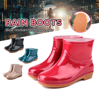 รองเท้ากันฝน รองเท้าบูทหุ้มข้อ กันน้ำ ไซส์36-39 rain shoes กันน้ำมัน ส้นหนา ฤดูฝน รองเท้ากันลื่น รองเท้าทำงาน XPH233