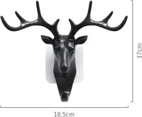 2pcs Wall Hanging Key Hanger Hooks Adhesive Coat Hook Deer Head Antlers Display Racks Keys Hang On The Wall Storage Hangers Picture Hangers Hooks