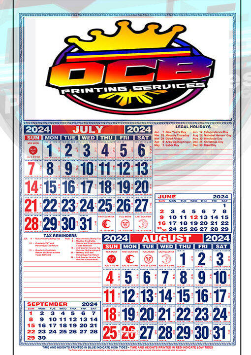 2024 Calendar LEGAL SIZE 6 PAGES (100 pcs) Lazada PH