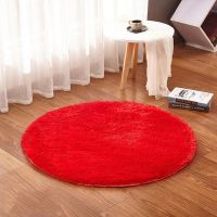【DT】hot！ RULDGEE Fluffy Round Alfombra for Room Faux Fur Kids Bedroom Shaggy Computer Upholstery Area Rug mats