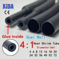 【YF】₪  1Meter 4:1 Shrink Tube With Glue Thermoretractile Shrinkable Tubing Wall 6 8 12 16 40 52 72