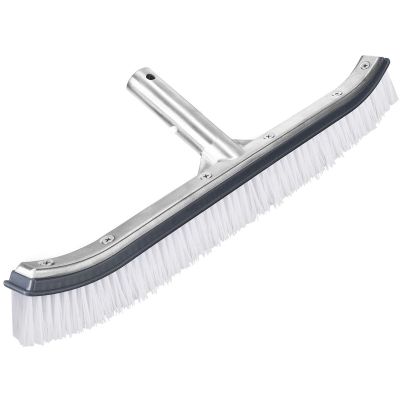 Swimming Pool Brush Head, 18-Inch Polished Aluminum Brush Head, for Cleaning Walls and Tiles (Not Including Poles)