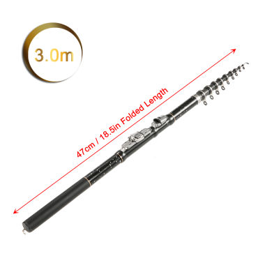 2.4M/2.7M/3.0M/3.6M แบบพกพา Telescopic คันเบ็ดตกปลา คาร์บอนไฟเบอร์ Ultra Light Retractable คันเบ็ดตกปลา เสาปลาคาร์พ Fishing Tackle อุปกรณ์เสริม