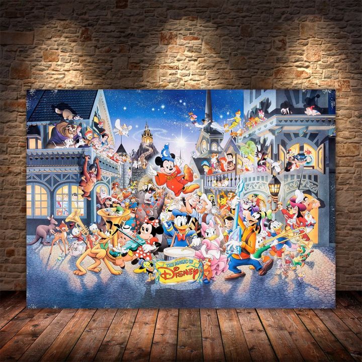 Disney Mickey Mouse And Donald Duck Characters Canvas Painting Cartoon ...