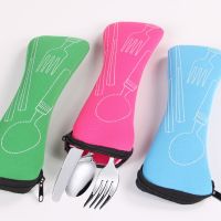 Outdoor Dinnerware Picnic Fork Spoon Bag 2022 New Portable Tableware Bag Cutlery Bag Dinner Set Travel Packaging Storage Box Flatware Sets