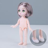 ตุ๊กตาตุ๊กตา1/12น่ารักขนาดเล็กผมสั้น Bjd ร่างเปลือยตาสองมิติแต่งตัวตุ๊กตาแฟชั่นสำหรับเด็กผู้หญิงเป็นของขวัญแบบ DIY ขนาด16ซม.