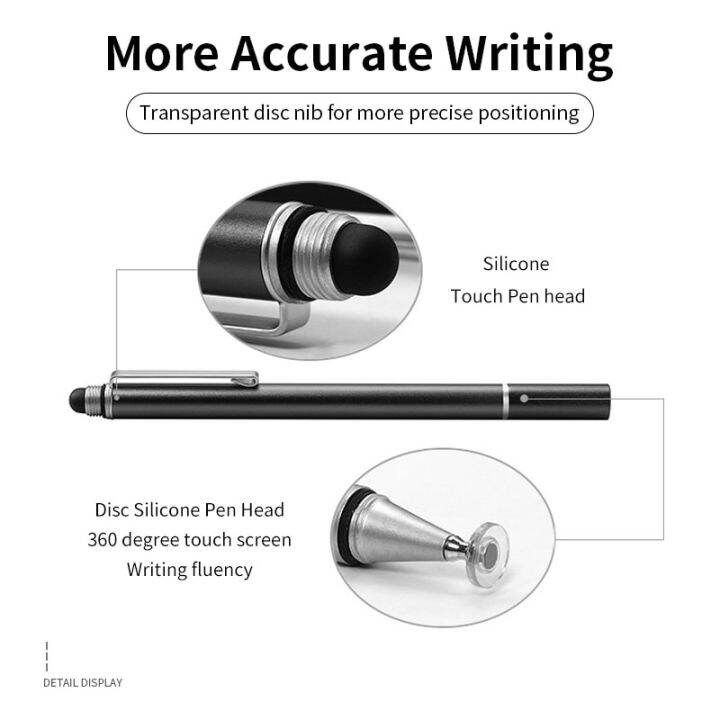 fonken-ปากกาสไตลัสปลายปากกาสัมผัสนำไฟฟ้าแบบสัมผัสตัวดูดปลายไฟเบอร์สำหรับอุปกรณ์เสริมปากกาแท็บเล็ตปลายเขียนปากกาหน้าจอแบบ-capacitive