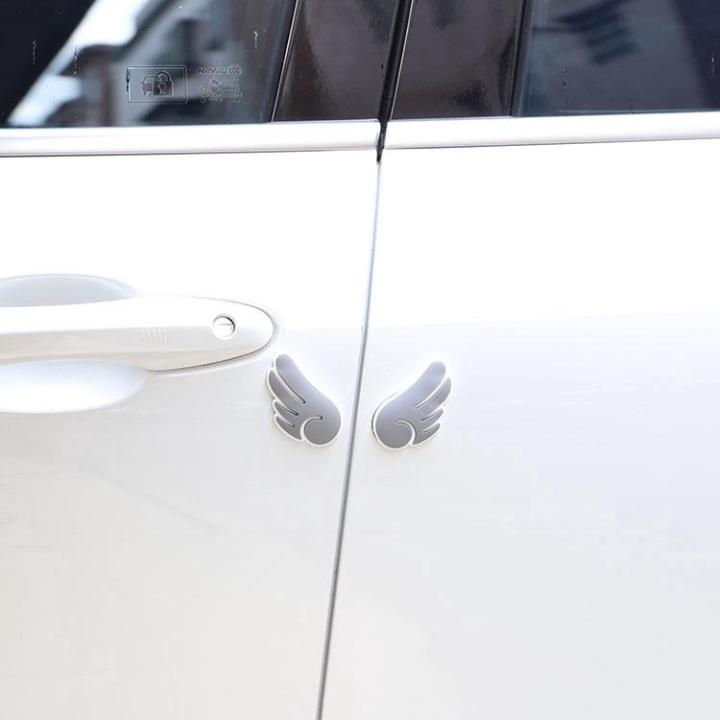 สติกเกอร์กันชนรถยนต์-angel-ปีกสติกเกอร์ตกแต่งประตูด้านหลังป้องกัน-scratch-scratch-proof-แถบ