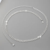 HotWide Silver Plated Rhinestone เอวโซ่สำหรับสตรีแฟชั่น Belly Chain เครื่องประดับคริสตัล Claw Chain ชุดสำหรับ Crop Top