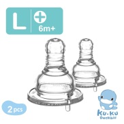 Ty thay bình sữa cổ nhỏ silicone siêu mềm dòng chảy chữ thập size L KUKU