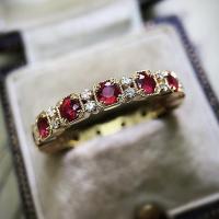 [COD] Cao Shis ebay best-selling explosive gold-plated inlaid red zircon ring female and retro wedding