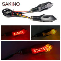 SAKINO ไฟ LED ติดสกู๊ตเตอร์1คู่โคมไฟสีเหลืองอำพันสัญญาณไฟเลี้ยวรถจักรยานยนต์,ไฟ LED สัญญาณเลี้ยวสำหรับ Honda คาวาซากิดูคาติ Aprilia Suzuki Yamaha