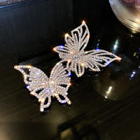 MOGAKU ins Fashion Crystal Brooch Double Butterfly Women Luxury Rhinestone Suit Lapel Pins Ladies Party Elegant Brooches Jewelry