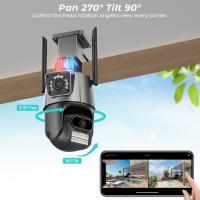 PTZ 8MP Wi-Fi Luar Ruangan กล้อง IP 4K PTZ เลนส์คู่ติดตามอัตโนมัติกันน้ำรักษาความปลอดภัยวิดีโอเฝ้าระวังไฟตำรวจสัญญาณเตือน