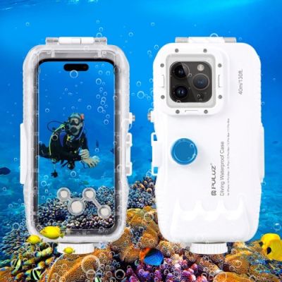 PULUZ 40m/130ft Phone 14 / 13 / 12 / 11 Waterproof Diving Housing Photo Video Taking Underwater Cover Case for Phone 14 13 12 11 Pro Max / 14 13 12 11 / Pro