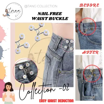 Fashion Tighten Waist Metal Buckle Adjustable Invisible Jeans