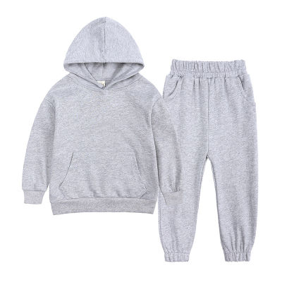 Teen Boys Clothing Winter Kids girls Sets Solid Color Plus fleece Warm Casual Childrens Sweatershirt Sport girls Clothing