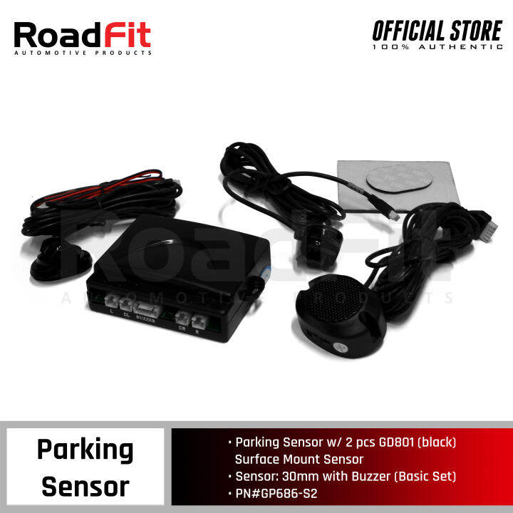 Giordon Parking Sensor With 2 Pieces GD801 Black Surface Mount Sensor ...