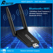 Rovtop Bộ Chuyển Đổi WiFi 1300Mbps Bộ Chuyển Đổi USB Không Dây USB 3.0