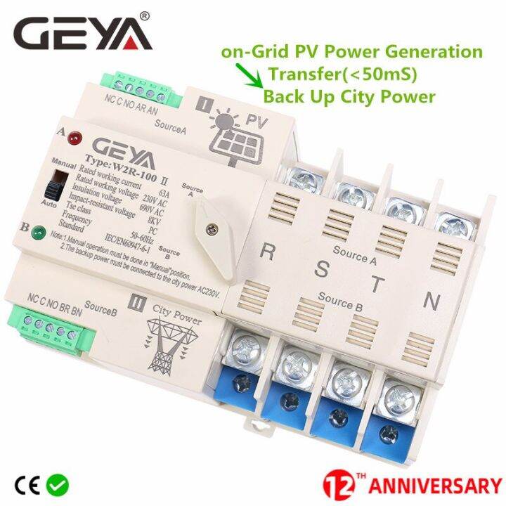 Geya Grid Pv System Power Transfer To City Power Dual Power Automatic