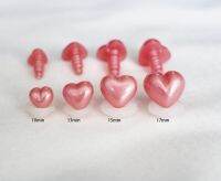 new arrvial 40pcs 10mm 13mm 15mm 17mm pink heart shape plastic safety toy noses with washer for diy doll findings