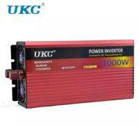 UKC 4000W รถไฟอินเวอร์เตอร์แปลงแรงดันไฟฟ้าด้วยไฟแช็ก DC 12V AC 220V หม้อแปลงชาร์จ USB Adapter