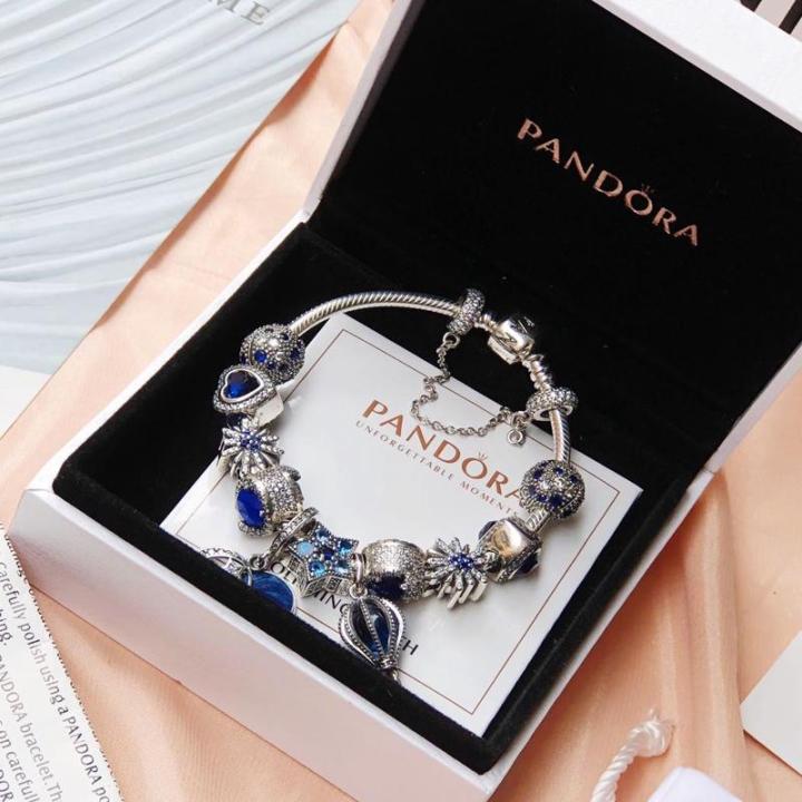 100-original-pandora-bracelet-bracelet-bracelet-website-19ปี-blue-hot-air-บอลลูน-pendeloque-ตัด-globe