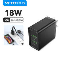 Vention Quick Charge Dual QC 3.0 USB 36W Wall 3A กำลังสูงปลั๊ก US 18W ที่ชาร์จเร็วสำหรับ OPPO Vivo Huawei Xiaomi อะแดปเตอร์ชาร์จอย่างรวดเร็ว