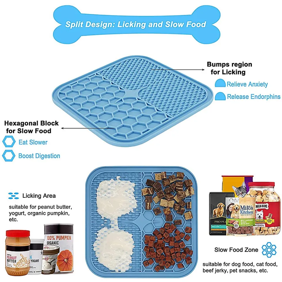 Silicone Pet Licking Pad Dog Slow Feeder Pad Dog Licking Mat With Suction  Cups Multifunctional Waterproof Dog Lick Mat For Anxiety Relief - Temu