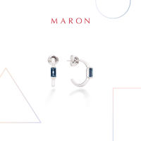 MARON✨ [ของแท้] ต่างหูเสริมดวง ต่างหูพลอยแท้ เงินแท้ แถมฟรี ผ้าเช็ดเครื่องประดับ มีใบรับประกัน พร้อมกล่อง พร้อมส่ง I My DAYS Friday Earring with Blue Topaz