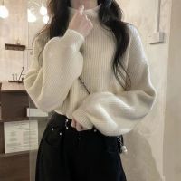 ♠❃ HELIAR Turtleneck Soft Warm Sweater Solid Lantern Sleeve Basic Sweater Pullover Casual Sweater For Women 2023 Autumn Winter