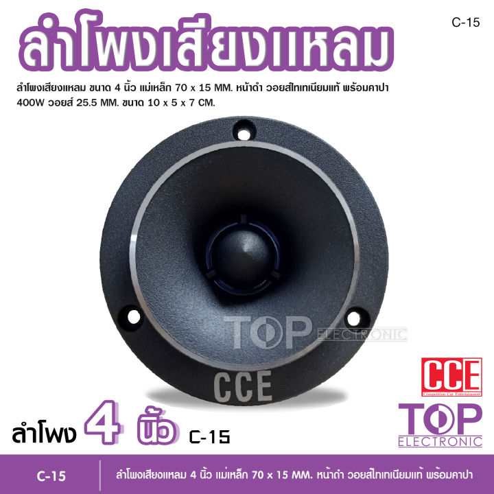 top-cce-ทวิสเตอร์-แหลมจาน-หน้าดำ-15mm-โนโลโก้-จำนวน1คู่-ทวิตเตอร์-แหลมจาน-4นิ้ว-วอยส์ไทเทเนียมฟ้าแท้-ทวิตเตอร์จาน-4นิ้ว-แหลมจาน-4-นิ้ว-1-2ดอก-c-15