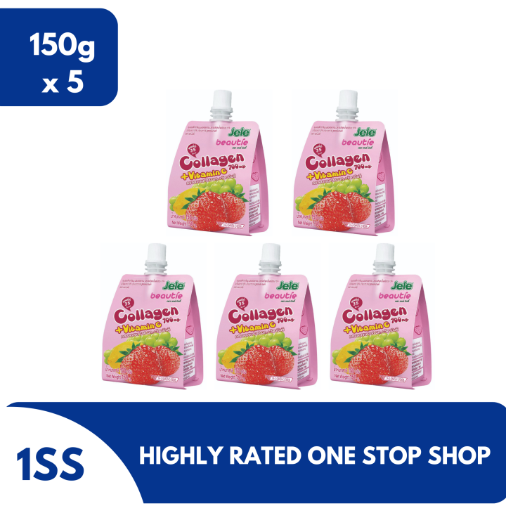 Jele Beautie Collagen + Vitamin C 700mg Strawberry, 150g set of 5