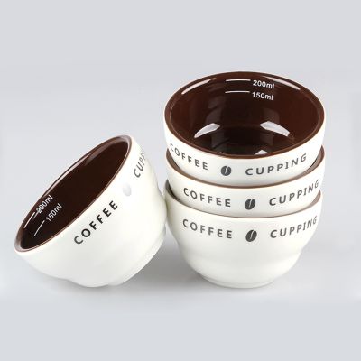 【High-end cups】ชุดวัด200มล. สำหรับถ้วยถ้วยถ้วยกาแฟเซรามิกรูปตัว U ถ้วยกาแฟประเมินชามวัด