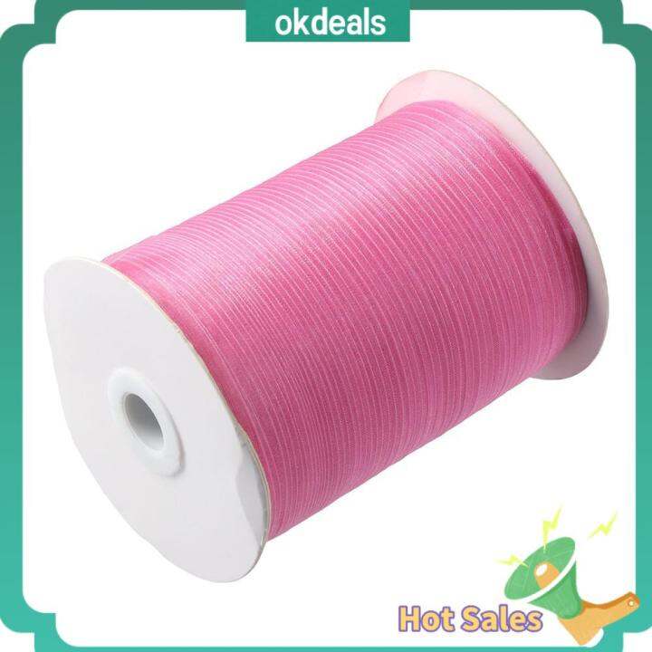 OKDEALS 500 Yards Diy Crafts Sheer Clear Chiffon Ribbon Organza Ribbon ...